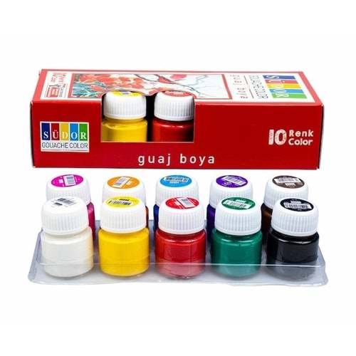 Südor Guaj Boya 10 Renk x 15 ml- Şişe